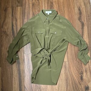 Michael Kors Khaki Button-Up Shirt